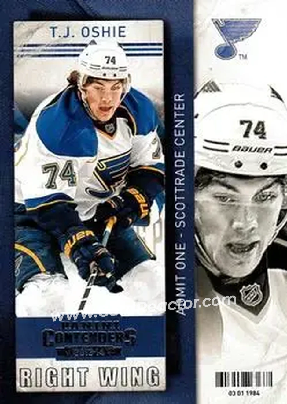 2013-14 Panini Contenders #5 - T.J. Oshie - St. Louis Blues - Front