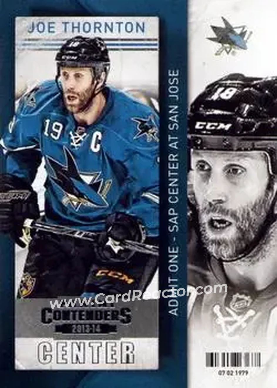 2013-14 Panini Contenders #8 - Joe Thornton - San Jose Sharks - Front