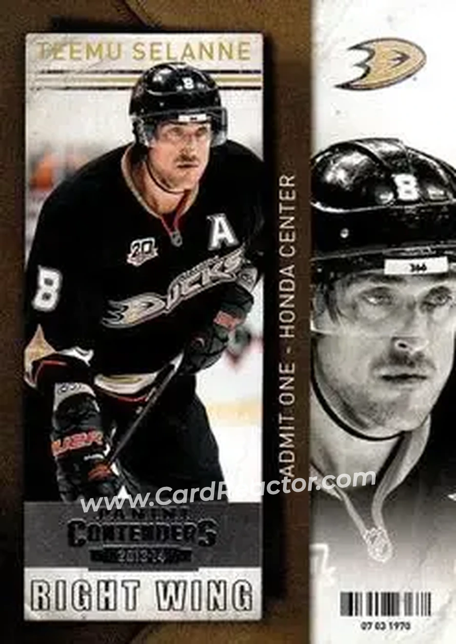 2013-14 Panini Contenders #12 - Teemu Selanne - Anaheim Ducks - Front