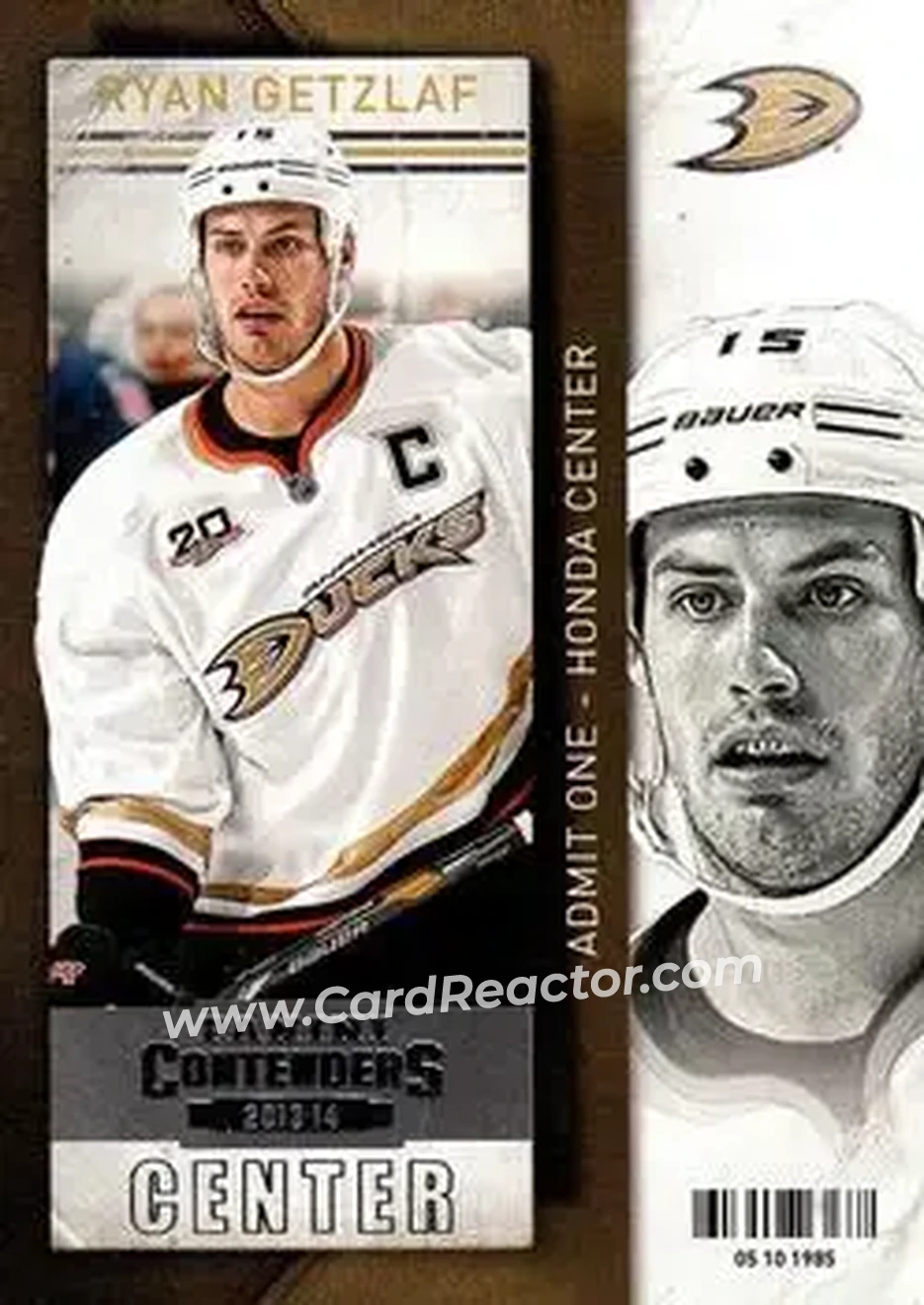 2013-14 Panini Contenders #13 - Ryan Getzlaf - Anaheim Ducks - Front