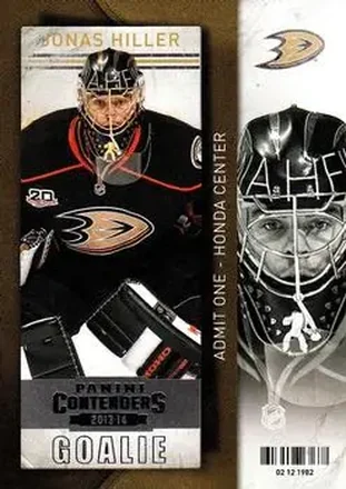 2013-14 Panini Contenders #14 - Jonas Hiller - Anaheim Ducks