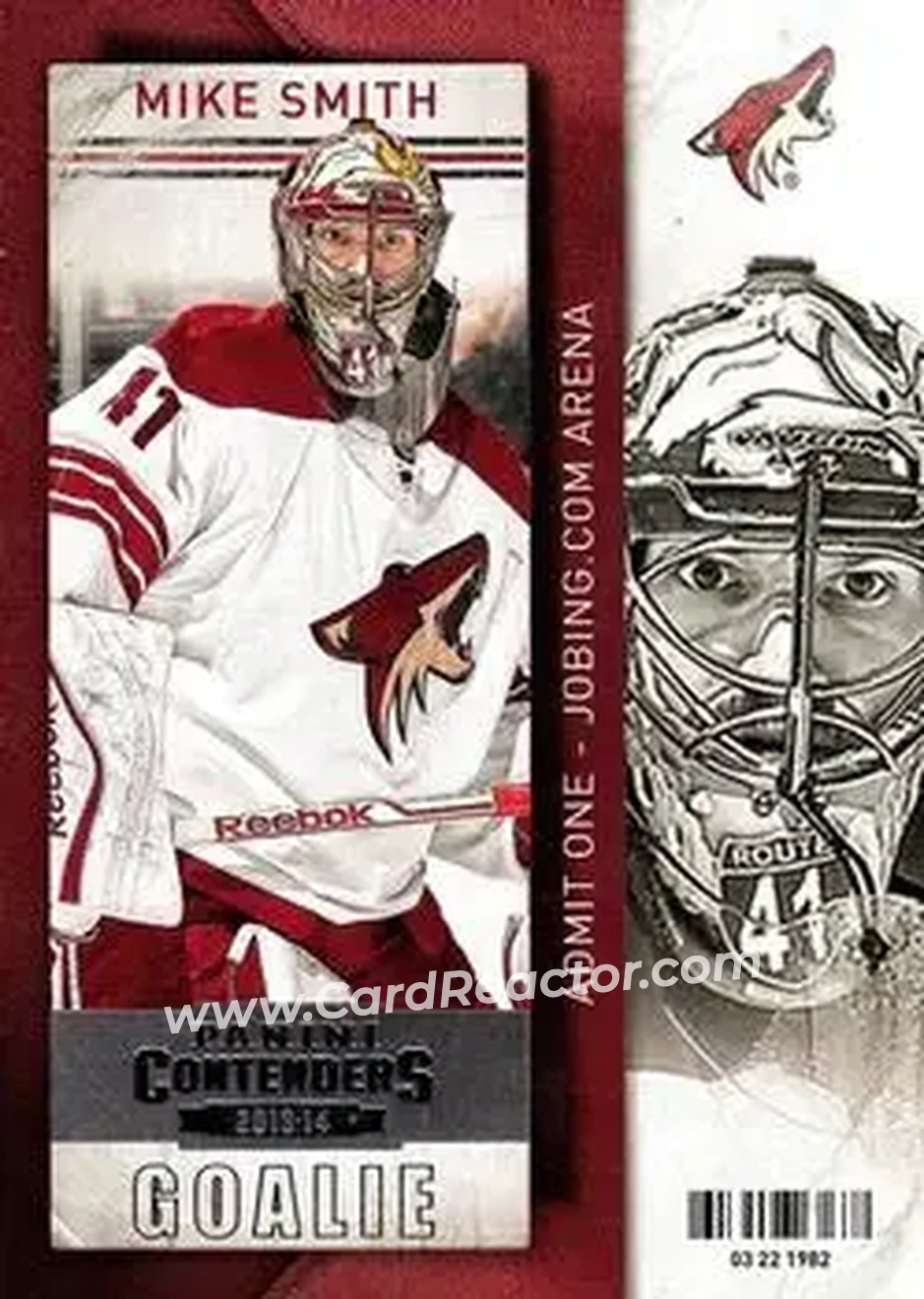 2013-14 Panini Contenders #21 - Mike Smith - Phoenix Coyotes - Front