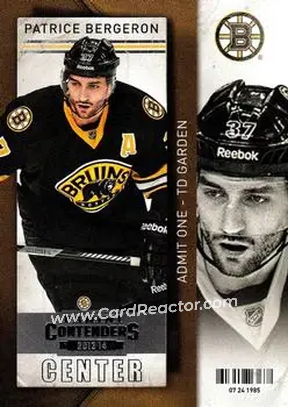 2013-14 Panini Contenders #31 - Patrice Bergeron - Boston Bruins - Front