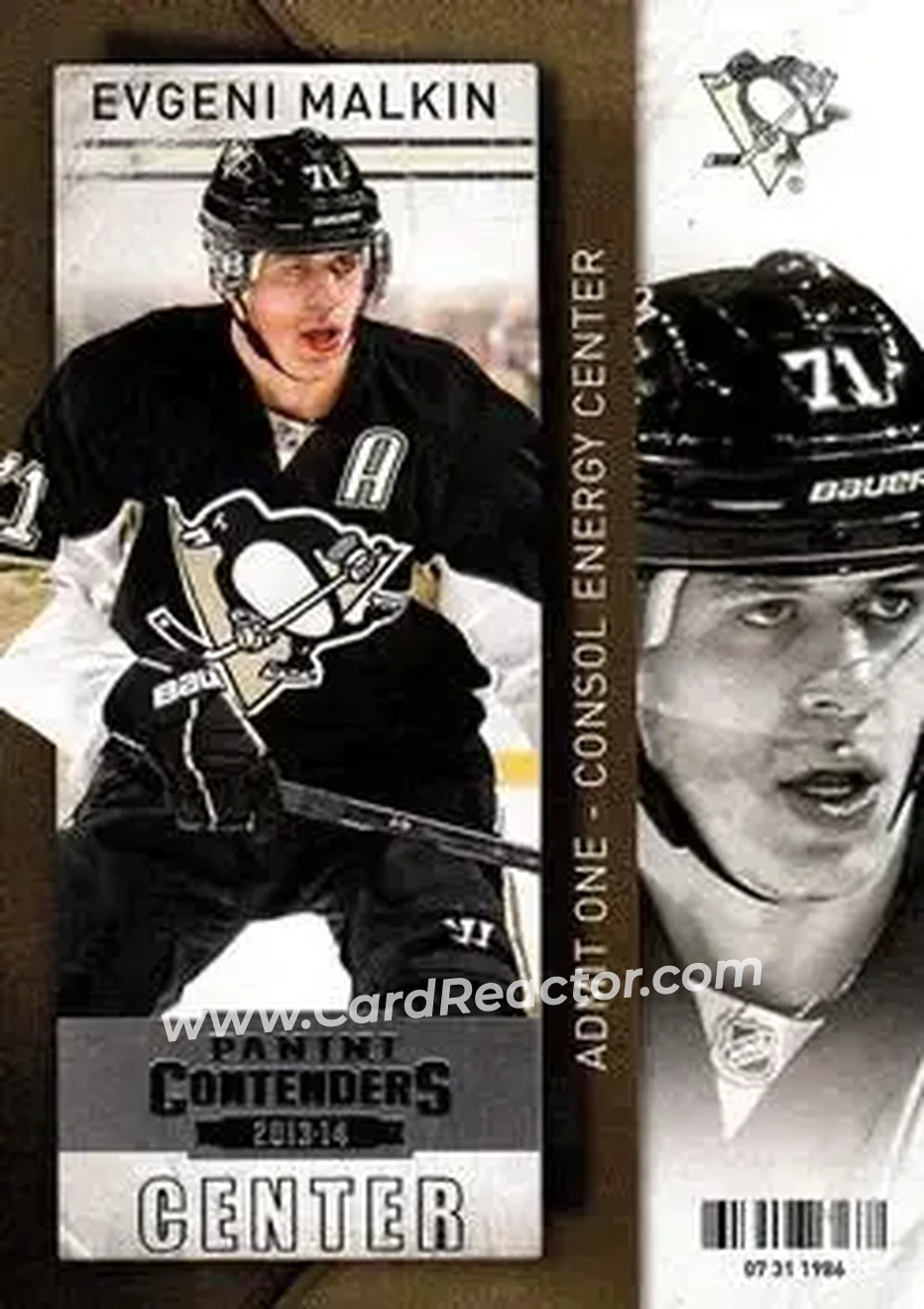 2013-14 Panini Contenders #34 - Evgeni Malkin - Pittsburgh Penguins - Front