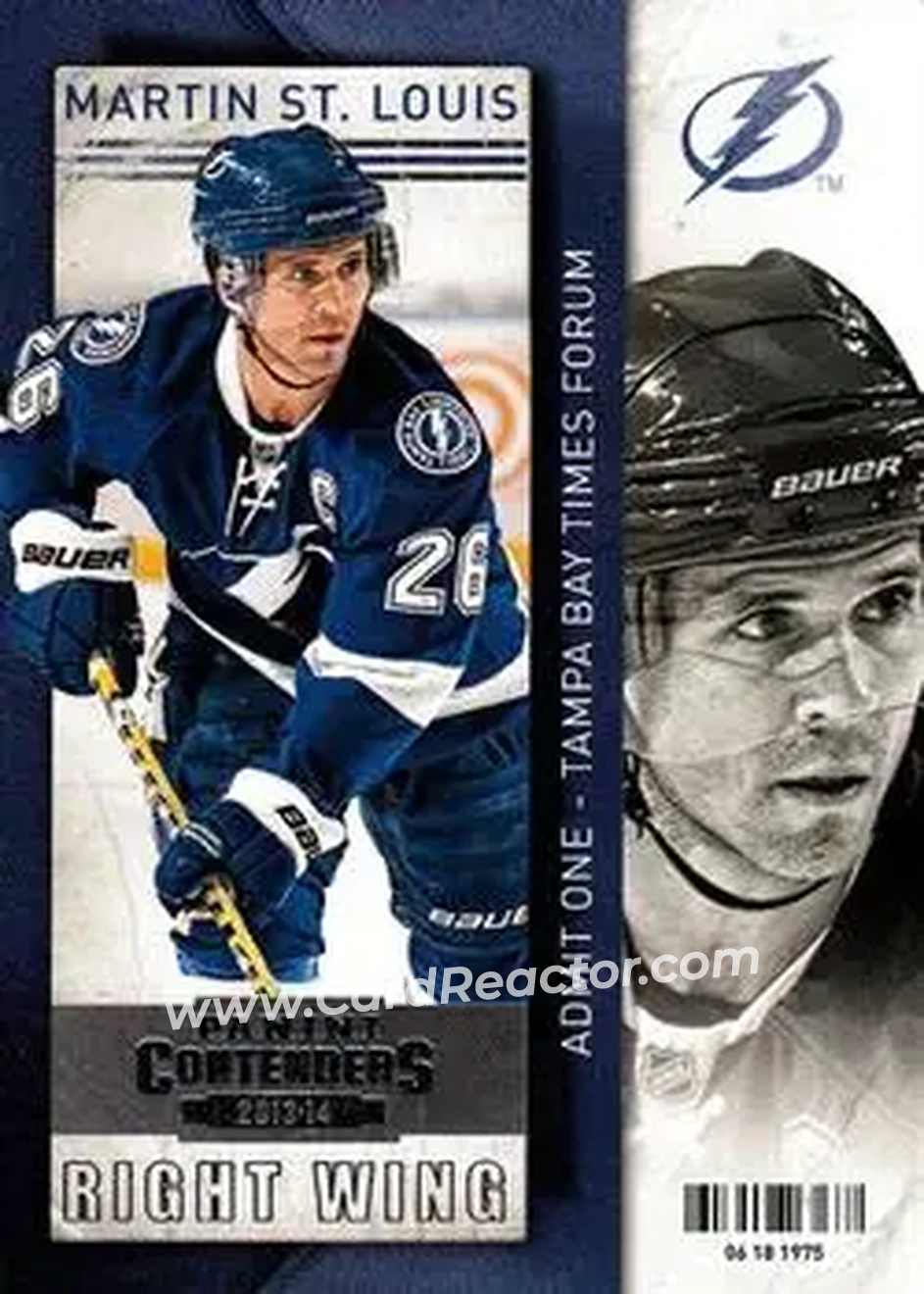 2013-14 Panini Contenders #37 - Martin St. Louis - Tampa Bay Lightning - Front
