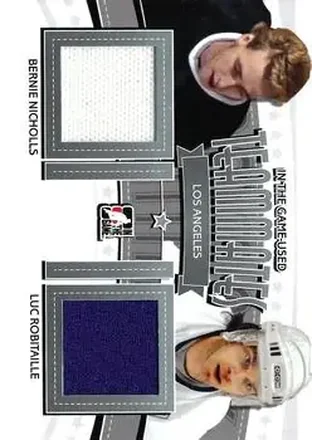 2013-14 In The Game Used - Teammates Jerseys Silver #TM-09 - Bernie Nicholls - Luc Robitaille MEM, PR60 - Los Angeles Kings - Los Angeles Kings