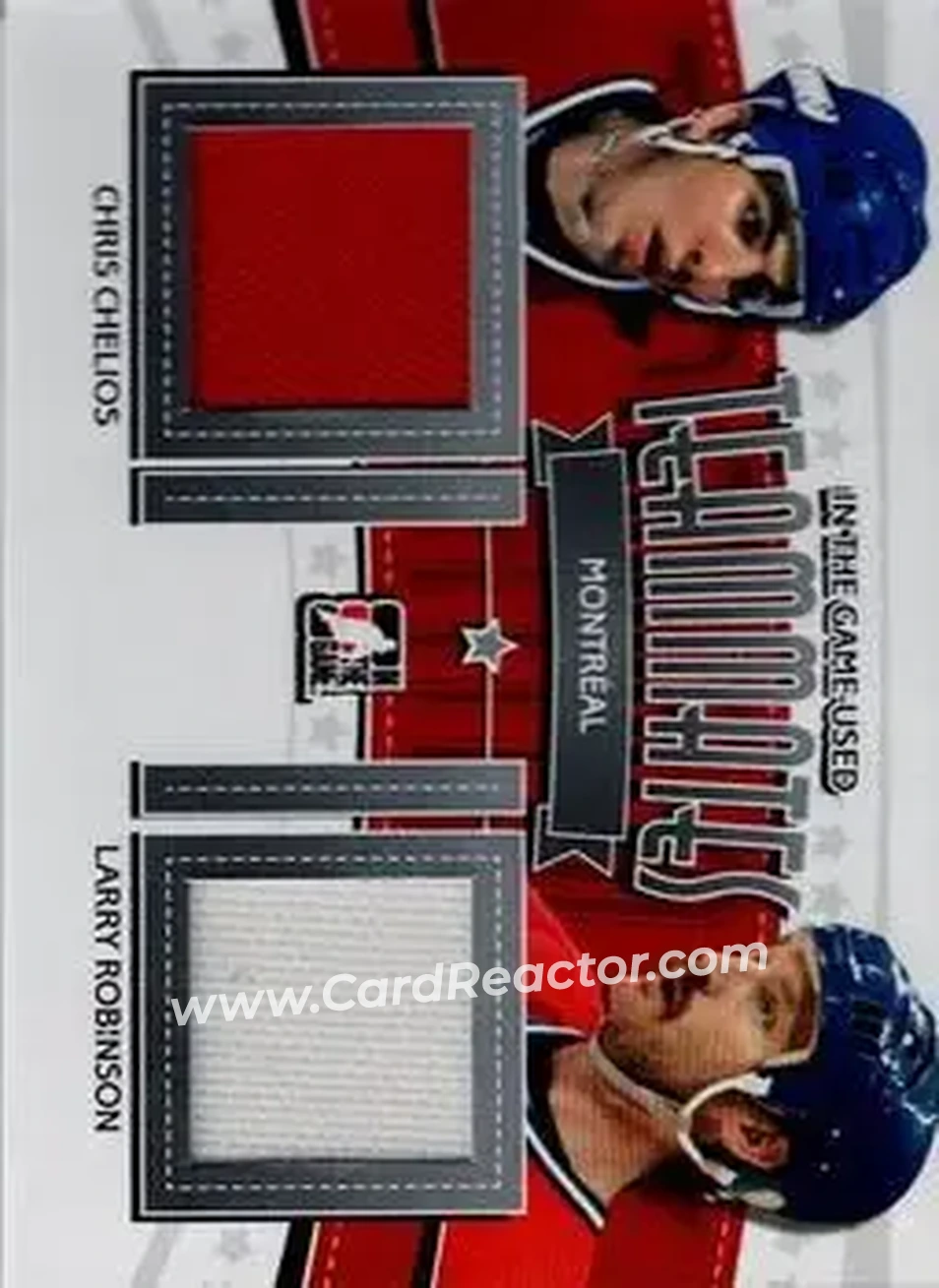2013-14 In The Game Used - Teammates Jerseys Silver #TM-15 - Chris Chelios - Larry Robinson MEM, PR60 - Montreal Canadiens - Montreal Canadiens - Front 2013-14 In The Game Used - Teammates Jerseys Silver #TM-15 - Chris Chelios - Larry Robinson MEM, PR60 - Montreal Canadiens - Montreal Canadiens - Front