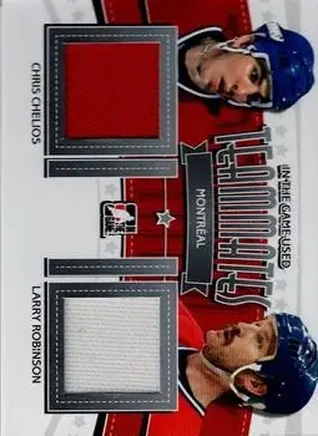 2013-14 In The Game Used - Teammates Jerseys Silver #TM-15 - Chris Chelios - Larry Robinson MEM, PR60 - Montreal Canadiens - Montreal Canadiens