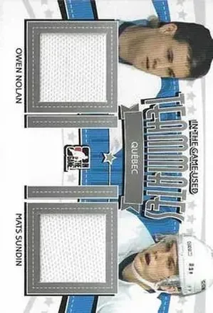 2013-14 In The Game Used - Teammates Jerseys Silver #TM-16 - Owen Nolan - Mats Sundin MEM, PR60 - Quebec Nordiques - Quebec Nordiques
