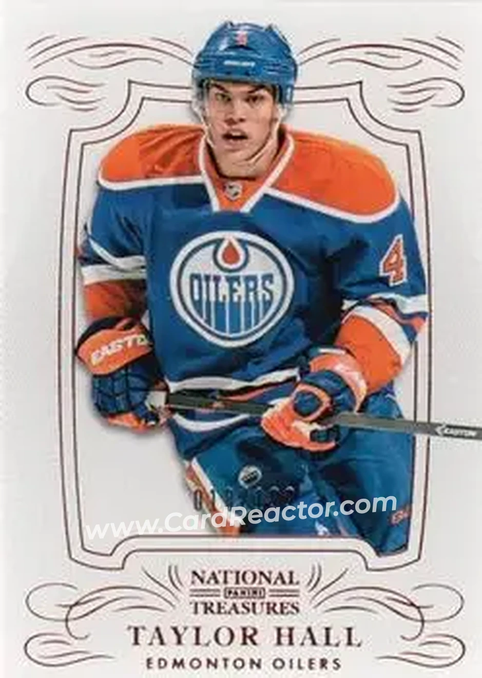 2013-14 Panini National Treasures #4 - Taylor Hall - Edmonton Oilers - Front