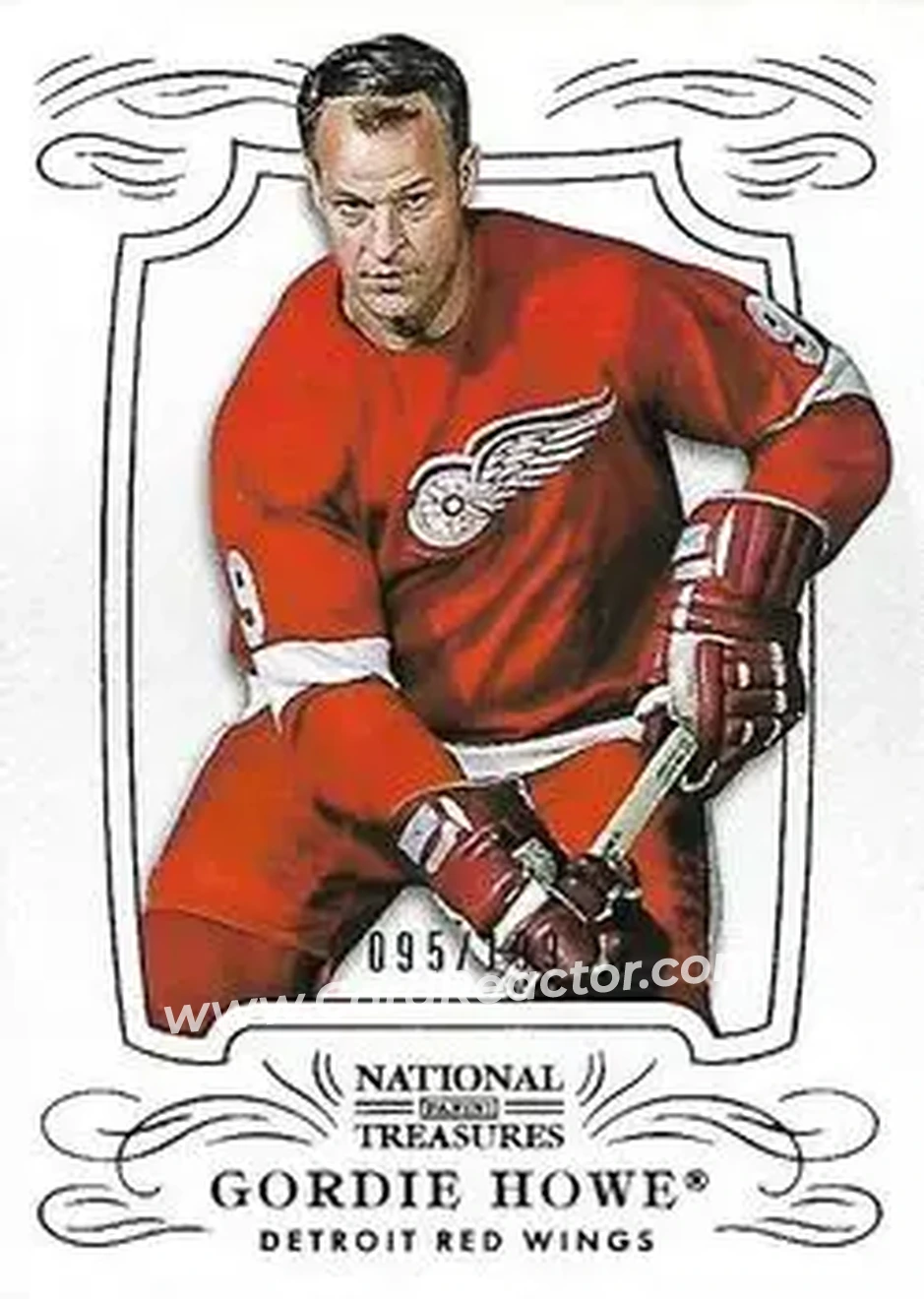 2013-14 Panini National Treasures #9 - Gordie Howe - Detroit Red Wings - Front 2013-14 Panini National Treasures #9 - Gordie Howe - Detroit Red Wings - Front
