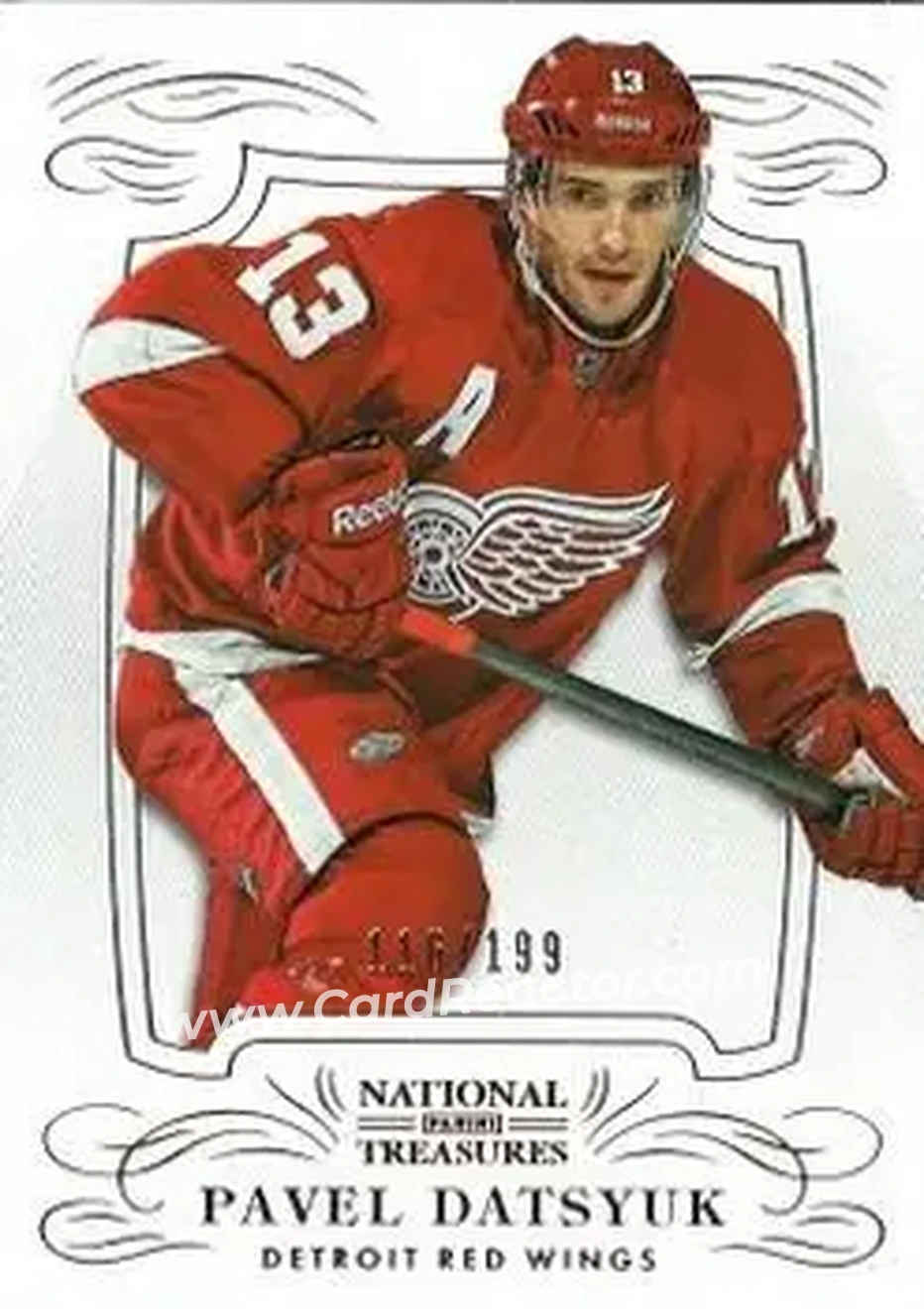 2013-14 Panini National Treasures #13 - Pavel Datsyuk - Detroit Red Wings - Front