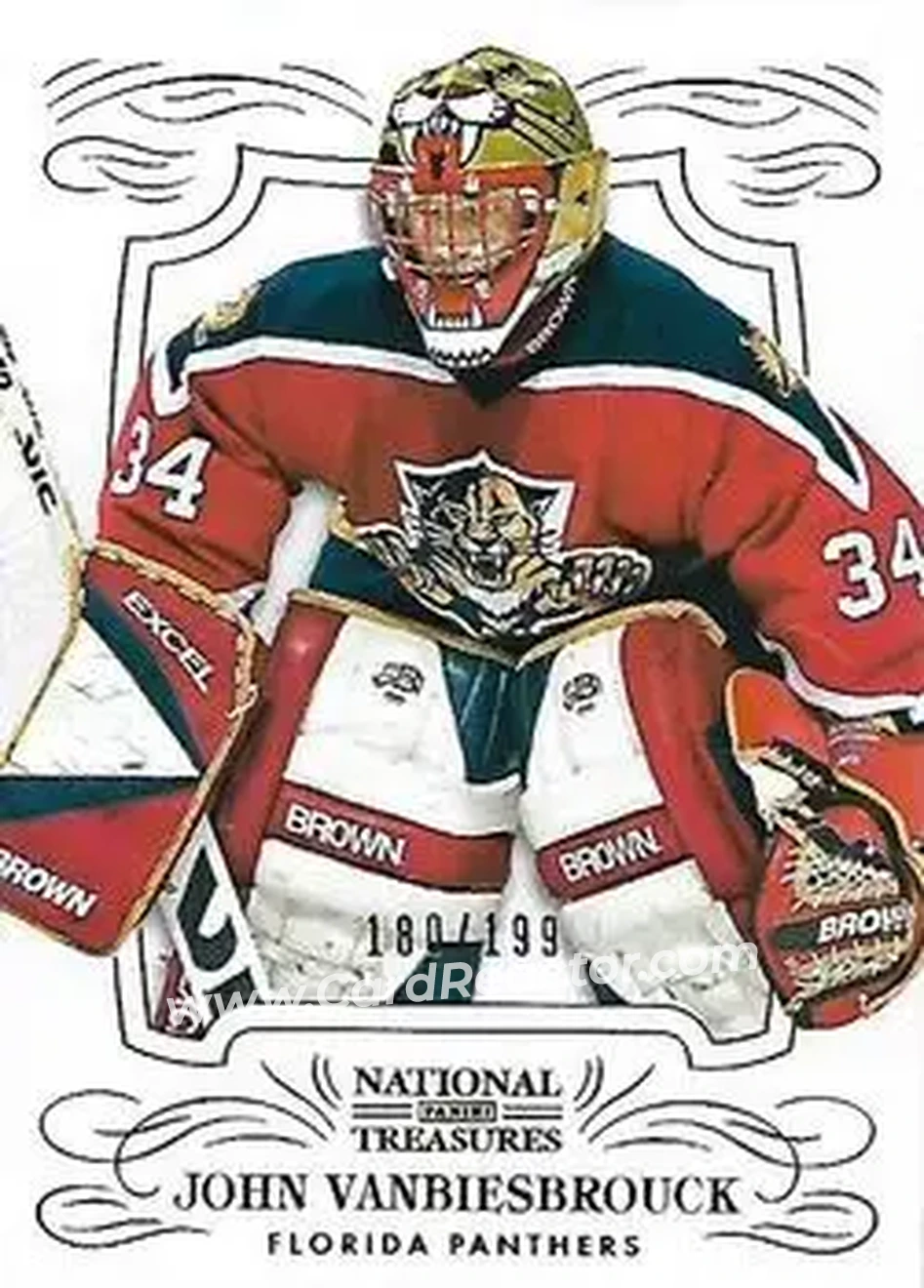 2013-14 Panini National Treasures #25 - John Vanbiesbrouck - Florida Panthers - Front