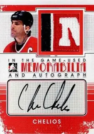 2013-14 In The Game Used - Memorabilia and Autograph #MA-CC3 - Chris Chelios - Chicago Blackhawks
