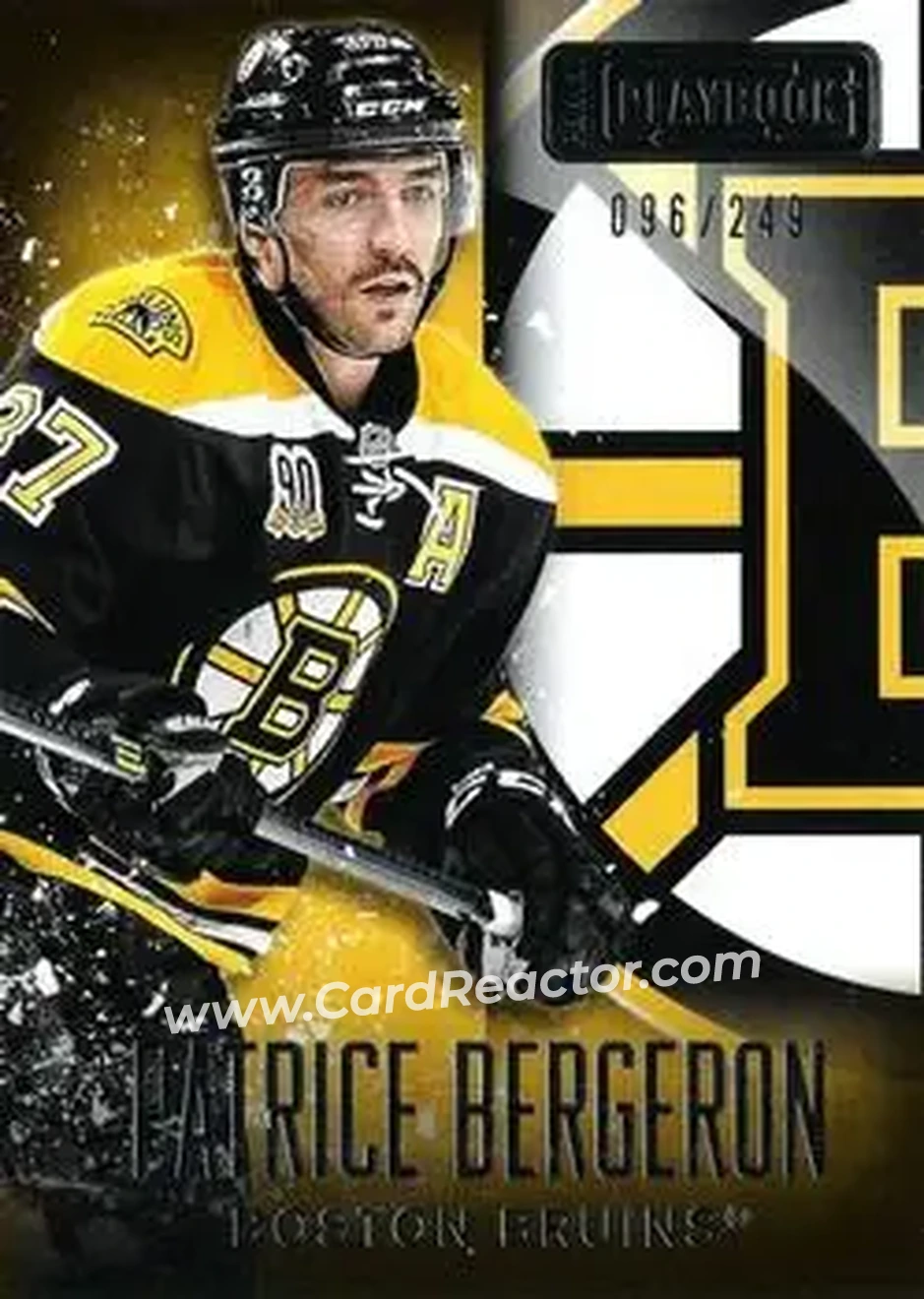 2013-14 Panini Playbook #5 - Patrice Bergeron - Boston Bruins - Front