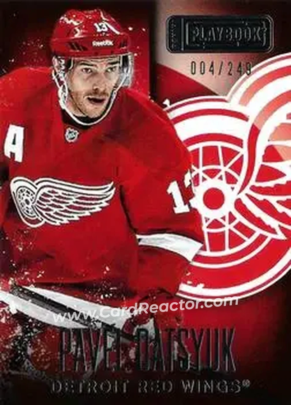 2013-14 Panini Playbook #27 - Pavel Datsyuk - Detroit Red Wings - Front 2013-14 Panini Playbook #27 - Pavel Datsyuk - Detroit Red Wings - Front