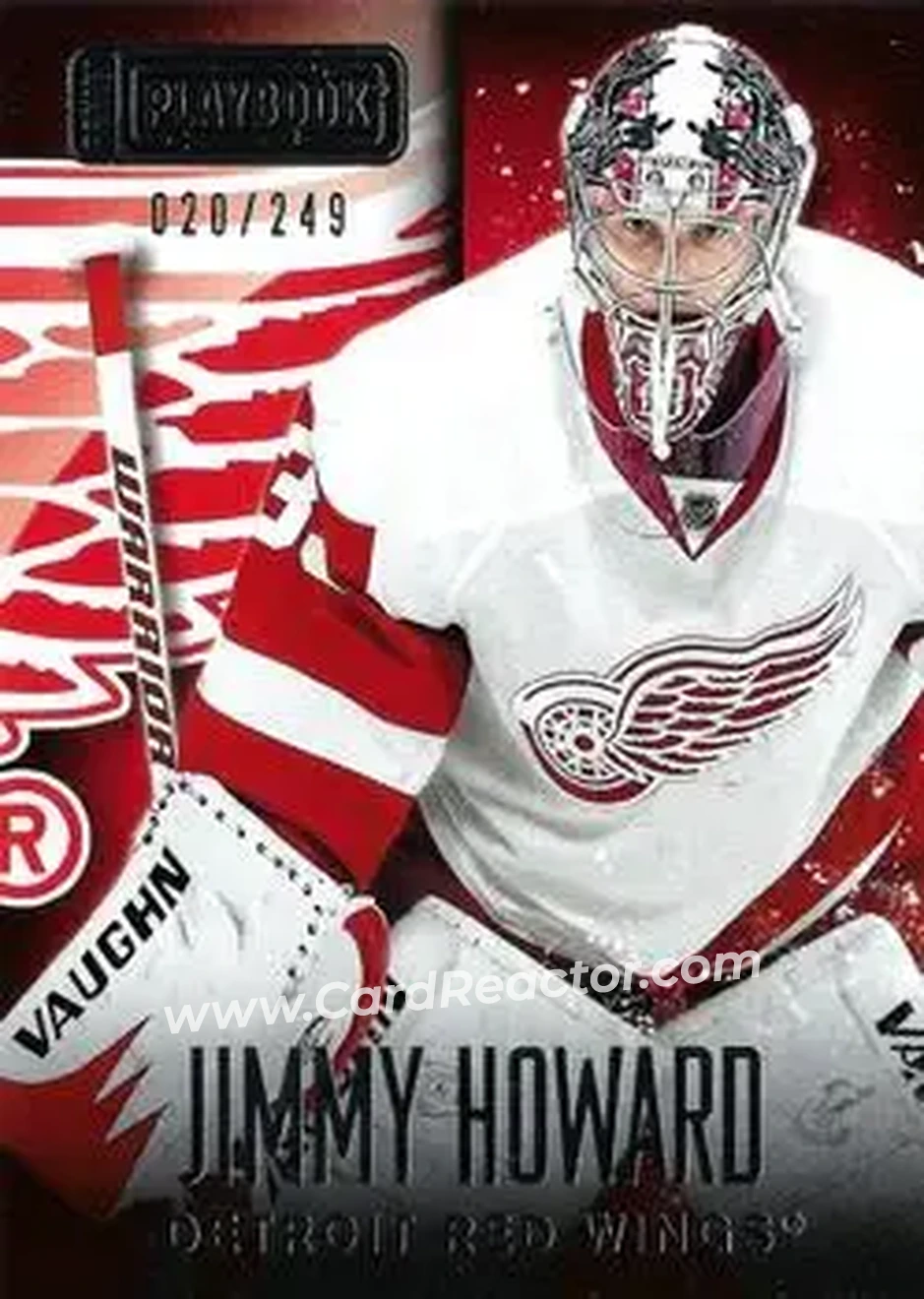 2013-14 Panini Playbook #28 - Jimmy Howard - Detroit Red Wings - Front 2013-14 Panini Playbook #28 - Jimmy Howard - Detroit Red Wings - Front