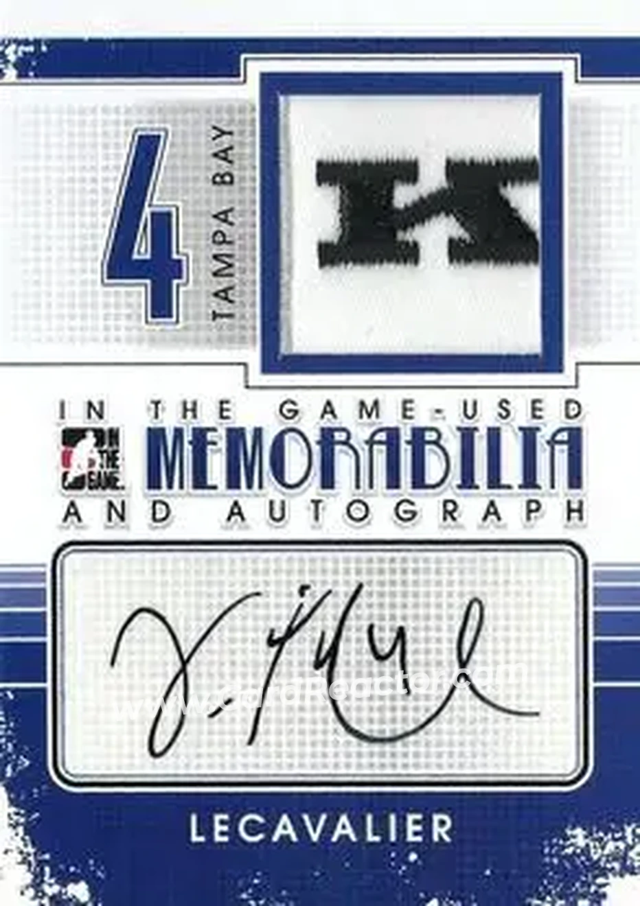 2013-14 In The Game Used - Memorabilia and Autograph #MA-VL - Vincent Lecavalier - Tampa Bay Lightning - Front