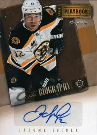 2013-14 Panini Playbook - AUTObiography Gold #AU-JI - Jarome Iginla - Boston Bruins