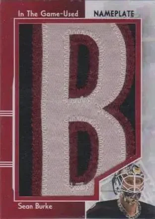 2013-14 In The Game Used - Nameplate Gold Version #NP-67 - Sean Burke - Phoenix Coyotes