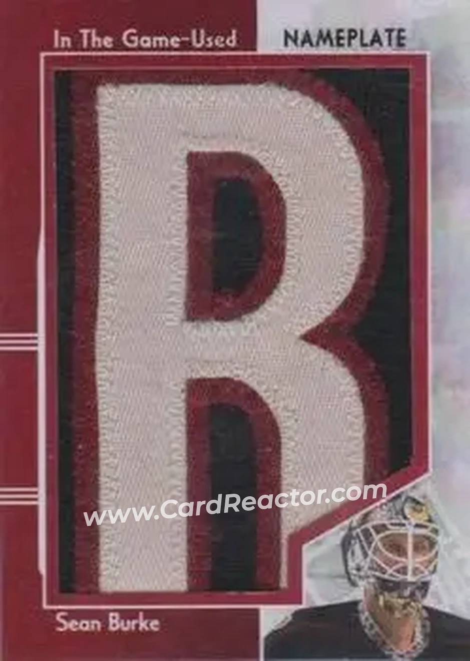 2013-14 In The Game Used - Nameplate Gold Version #NP-69 - Sean Burke - Phoenix Coyotes - Front 2013-14 In The Game Used - Nameplate Gold Version #NP-69 - Sean Burke - Phoenix Coyotes - Front