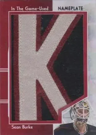 2013-14 In The Game Used - Nameplate Gold Version #NP-70 - Sean Burke - Phoenix Coyotes
