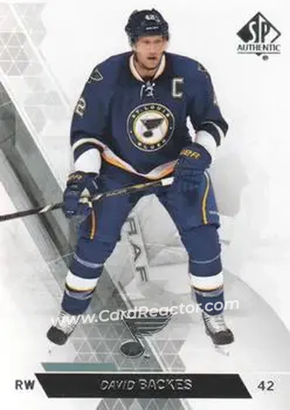 2013-14 SP Authentic #7 - David Backes - St. Louis Blues - Back