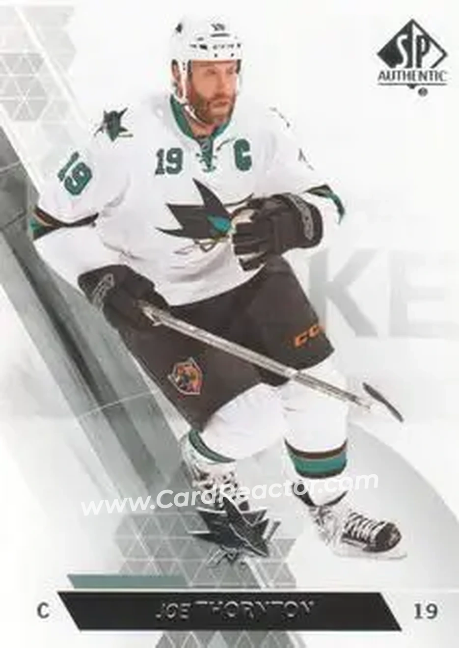 2013-14 SP Authentic #29 - Joe Thornton - San Jose Sharks - Front 2013-14 SP Authentic #29 - Joe Thornton - San Jose Sharks - Front