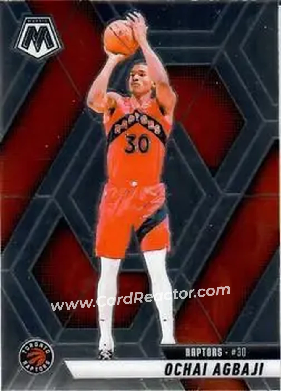 2024-25 Panini Mosaic #18 - Ochai Agbaji - Toronto Raptors - Front 2024-25 Panini Mosaic #18 - Ochai Agbaji - Toronto Raptors - Front