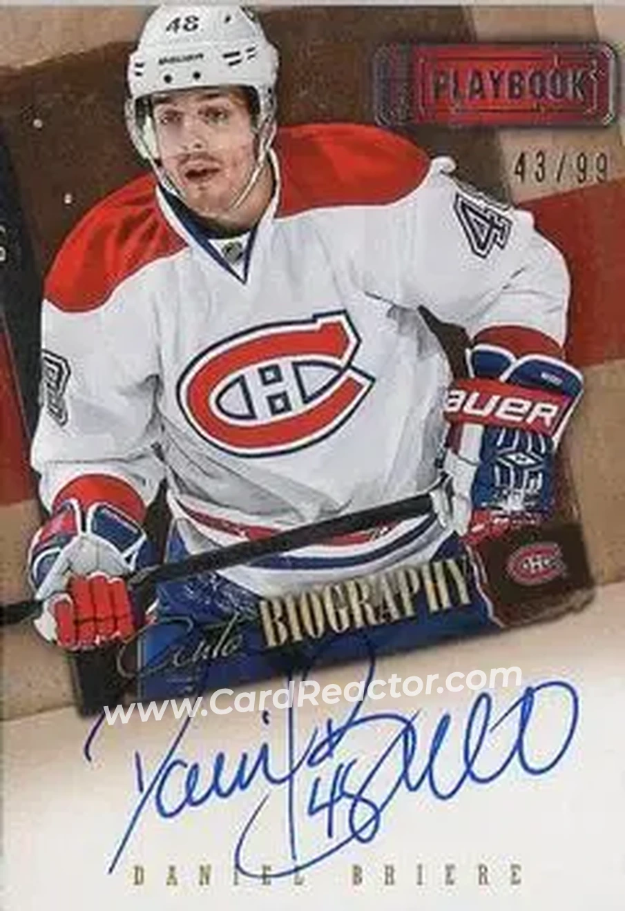 2013-14 Panini Playbook - AUTObiography #AU-DBR - Daniel Briere - Montreal Canadiens - Front