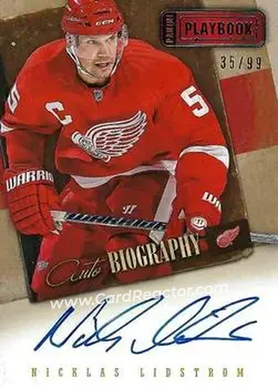 2013-14 Panini Playbook - AUTObiography #AU-NL - Nicklas Lidstrom - Detroit Red Wings - Front