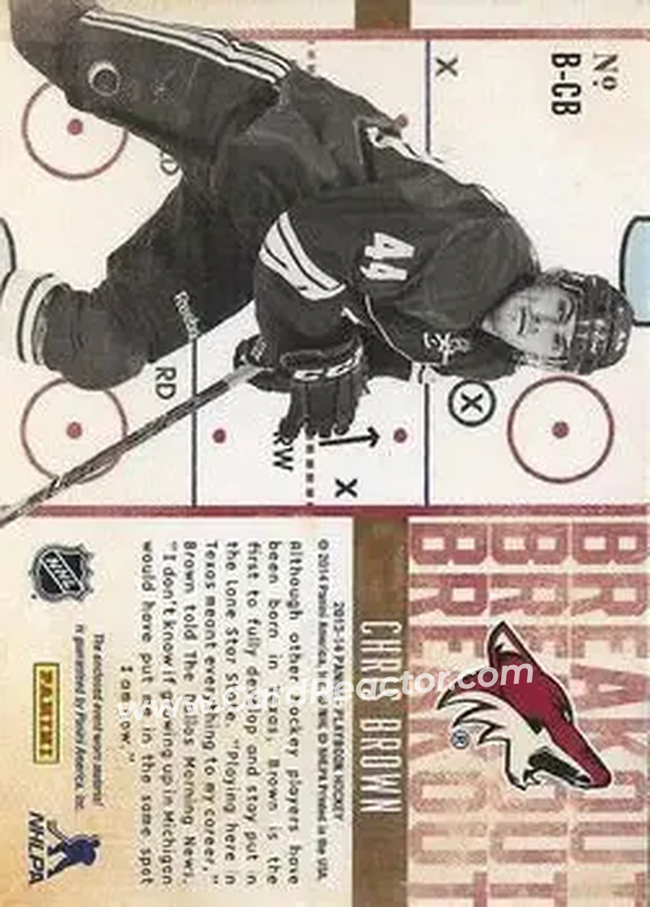 2013-14 Panini Playbook - Breakout #B-CB - Chris Brown - Phoenix Coyotes - Back