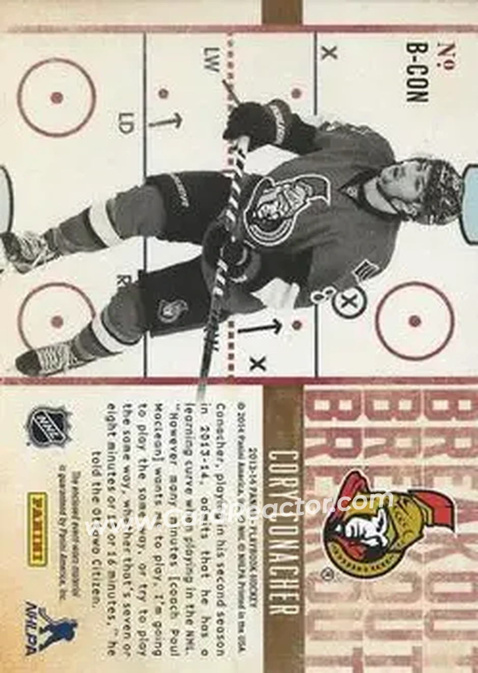 2013-14 Panini Playbook - Breakout #B-CON - Cory Conacher - Ottawa Senators - Back 2013-14 Panini Playbook - Breakout #B-CON - Cory Conacher - Ottawa Senators - Back