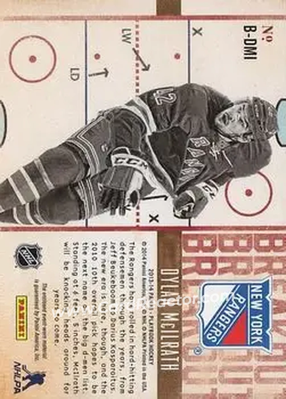2013-14 Panini Playbook - Breakout #B-DMI - Dylan McIlrath - New York Rangers - Back