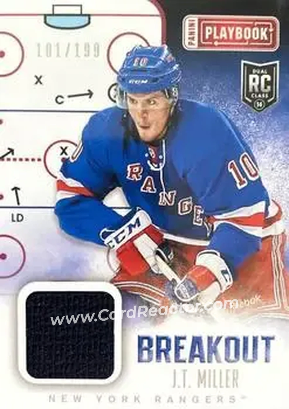 2013-14 Panini Playbook - Breakout #B-JTM - J.T. Miller - New York Rangers - Front