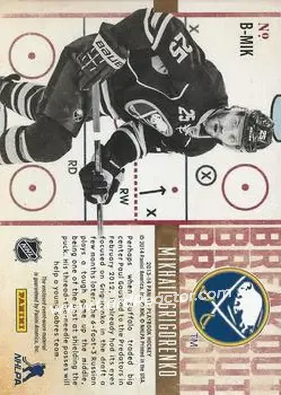 2013-14 Panini Playbook - Breakout #B-MIK - Mikhail Grigorenko - Buffalo Sabres - Back