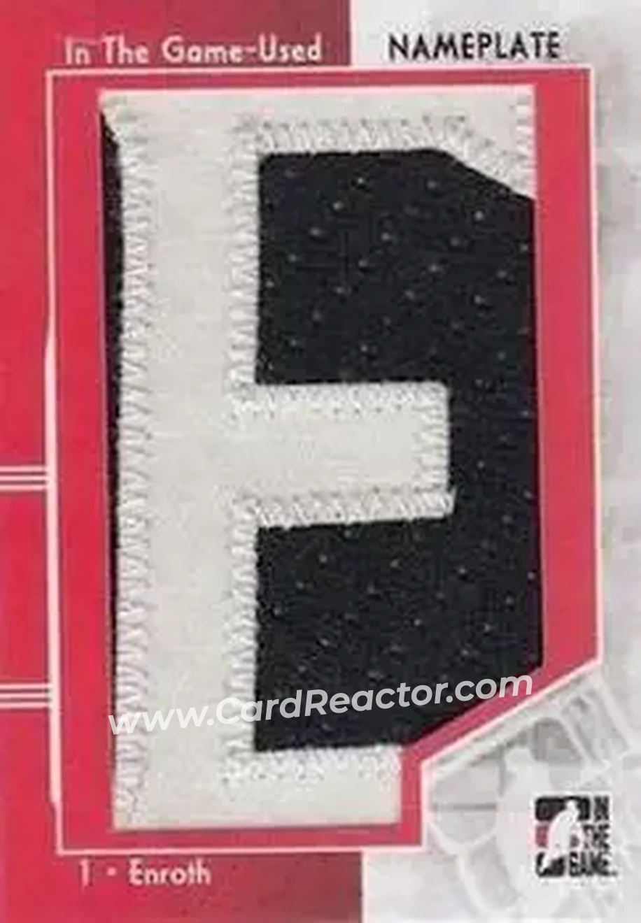 2013-14 In The Game Used - Nameplate Gold Version #NP-203 - Jhonas Enroth - Front