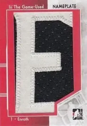 2013-14 In The Game Used - Nameplate Gold Version #NP-203 - Jhonas Enroth
