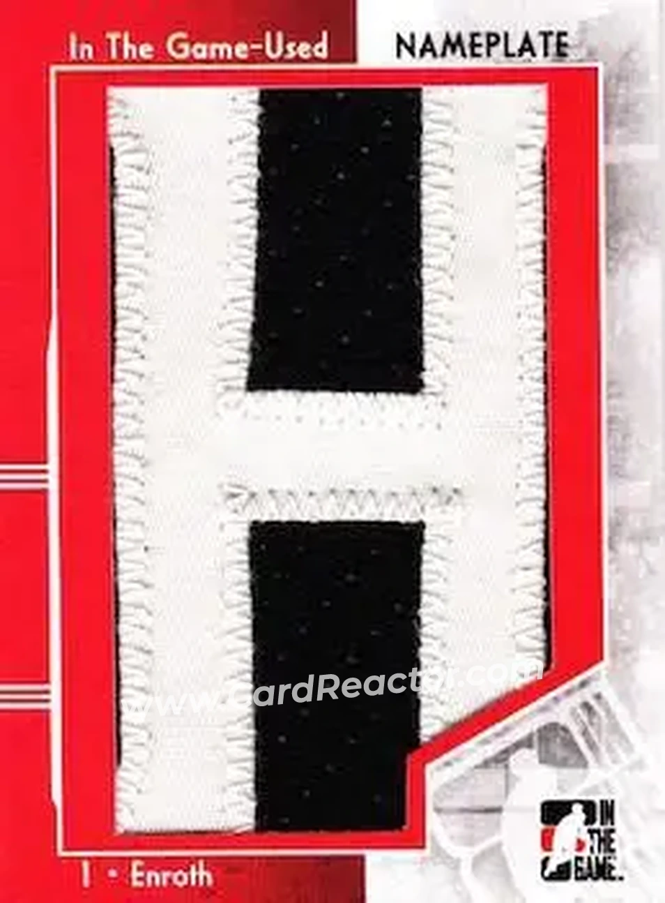 2013-14 In The Game Used - Nameplate Gold Version #NP-208 - Jhonas Enroth - Front