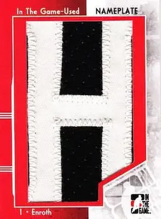 2013-14 In The Game Used - Nameplate Gold Version #NP-208 - Jhonas Enroth