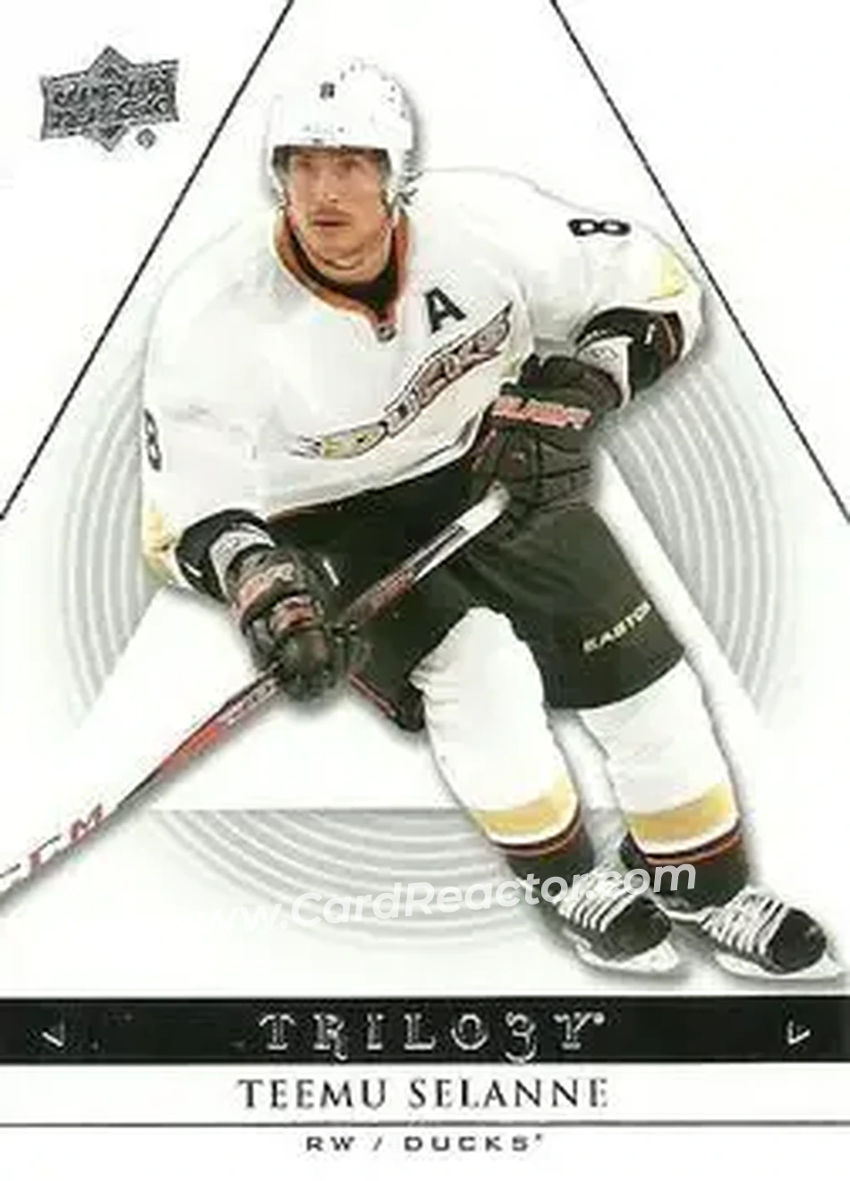 2013-14 Upper Deck Trilogy #4 - Teemu Selanne - Anaheim Ducks - Front 2013-14 Upper Deck Trilogy #4 - Teemu Selanne - Anaheim Ducks - Front