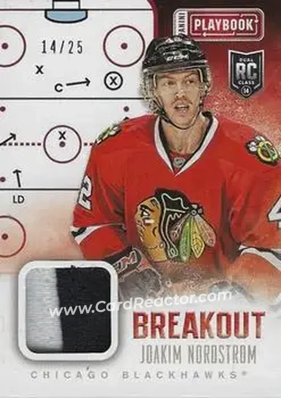 2013-14 Panini Playbook - Breakout Prime #B-JNO - Joakim Nordstrom - Chicago Blackhawks - Front