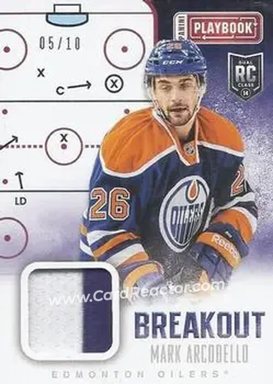 2013-14 Panini Playbook - Breakout Patches #B-MAR - Mark Arcobello - Edmonton Oilers - Front