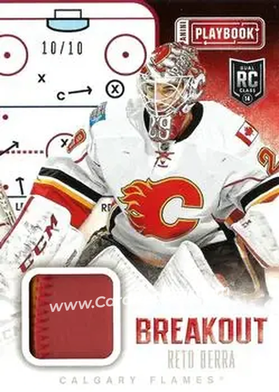 2013-14 Panini Playbook - Breakout Patches #B-RBE - Reto Berra - Calgary Flames - Front
