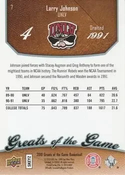 Back of Larry Johnson