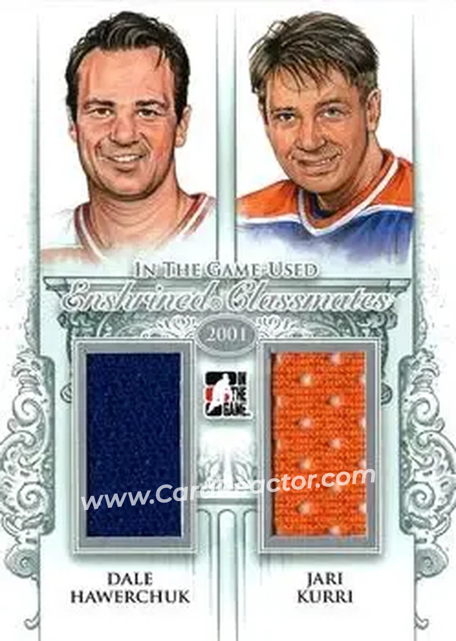 2013-14 In The Game Used - Enshrined Classmates Silver Version #EC-11 - Dale Hawerchuk - Jari Kurri MEM, PR50 - Winnipeg Jets - Edmonton Oilers - Front
