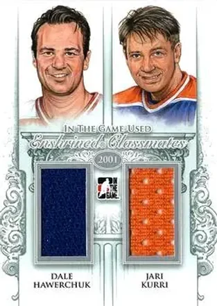 2013-14 In The Game Used - Enshrined Classmates Silver Version #EC-11 - Dale Hawerchuk - Jari Kurri MEM, PR50 - Winnipeg Jets - Edmonton Oilers