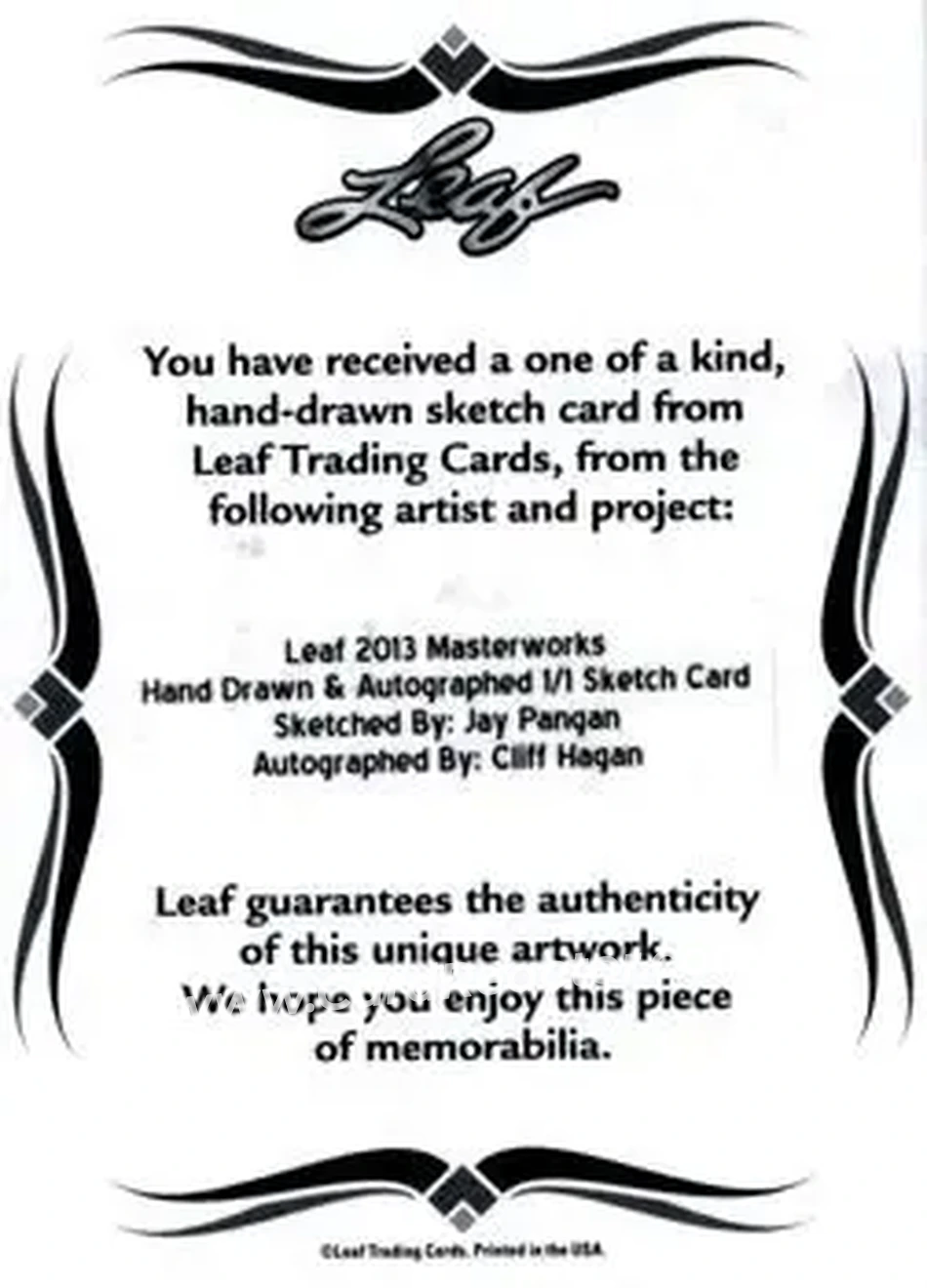 2013 Leaf Masterworks #NNO - Cliff Hagan - Kentucky Wildcats - Back