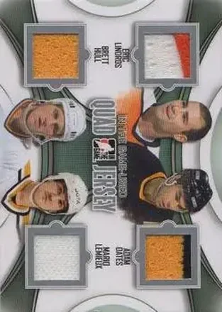 2013-14 In The Game Used #QJ-05 Game Used Quad Jerseys Silver Eric Lindros - Adam Oates - Brett Hull - Mario Lemieux MEM, PR60 - Philadelphia Flyers - Boston Bruins - St. Louis Blues - Pittsburgh Penguins