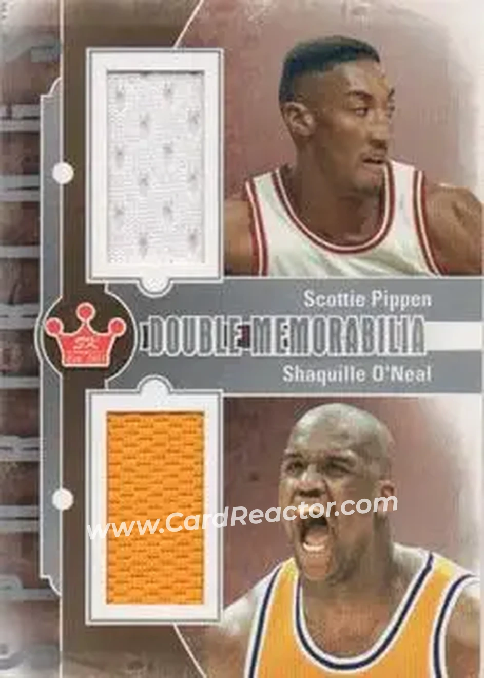 2013 Sportkings Series F - Double Memorabilia Silver #DM-06 - Scottie Pippen - Shaquille O'Neal MEM - Front
